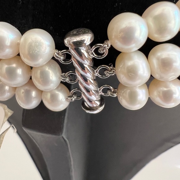 Belle de Mer Cultured Fresh Water Pearls --Triple Strand Necklace - Picture 2 of 4